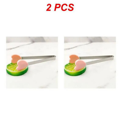 1/2 vnt Kūrybiškos mažos delninės silikoninės maisto žnyplės nerūdijančio plieno ledo gnybtas Mini desertas su lediniais saldainiais maisto indai BBQ spaustukais