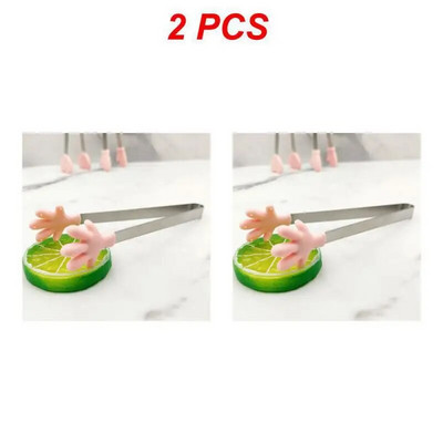 1/2 vnt Kūrybiškos mažos delninės silikoninės maisto žnyplės nerūdijančio plieno ledo gnybtas Mini desertas su lediniais saldainiais maisto indai BBQ spaustukais