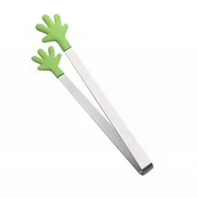 1/2 vnt Kūrybiškos mažos delninės silikoninės maisto žnyplės nerūdijančio plieno ledo gnybtas Mini desertas su lediniais saldainiais maisto indai BBQ spaustukais