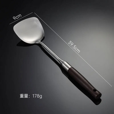 Natūralios medinės rankenos nerūdijančio plieno virtuvės reikmenų rinkiniai ryžių šaukštas kaušelis kiaurasamtis Mentele grandiklis Viso aptarnavimo maisto gaminimo įrankiai