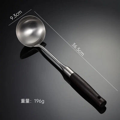 Natūralios medinės rankenos nerūdijančio plieno virtuvės reikmenų rinkiniai ryžių šaukštas kaušelis kiaurasamtis Mentele grandiklis Viso aptarnavimo maisto gaminimo įrankiai