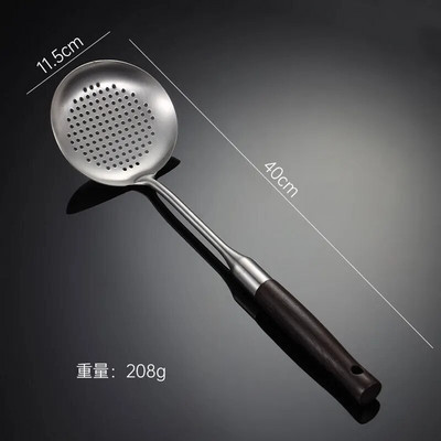 Natūralios medinės rankenos nerūdijančio plieno virtuvės reikmenų rinkiniai ryžių šaukštas kaušelis kiaurasamtis Mentele grandiklis Viso aptarnavimo maisto gaminimo įrankiai