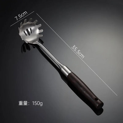 Natūralios medinės rankenos nerūdijančio plieno virtuvės reikmenų rinkiniai ryžių šaukštas kaušelis kiaurasamtis Mentele grandiklis Viso aptarnavimo maisto gaminimo įrankiai