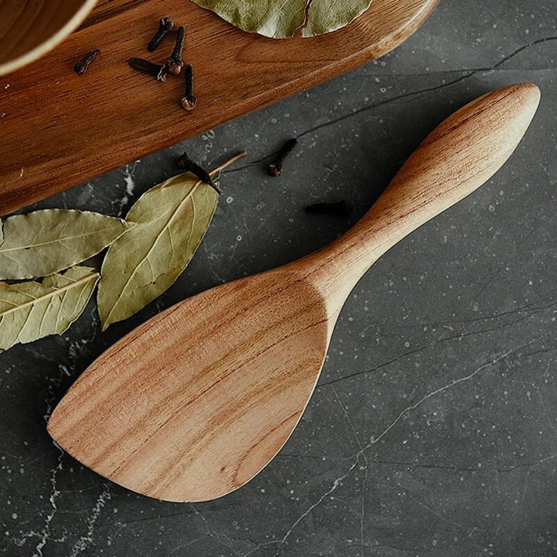 1vnt medinis virtuvinis vartytuvas ryžių sriubos kaušelis ilga rankenėlis virtuvės šaukštas ryžių kaušelis nepridegančių maisto ruošimo reikmenų rinkinys