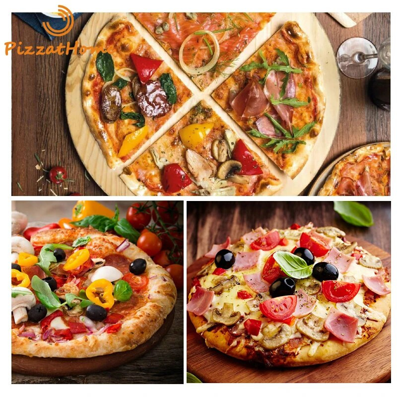 PizzAtHome 12 hüvelykes rozsdamentes acél pizza héja kerek pizzalapát fa nyelű pizza hámozható lapát rövid lapát pizzaszerszámok
