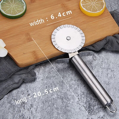 Oțel inoxidabil o singură roată dublă Cuțit pentru pizza Rotul de coacere Instrument de bucătărie Tăiere spaghete Vafe Dantela rotundă Aluat de patiserie