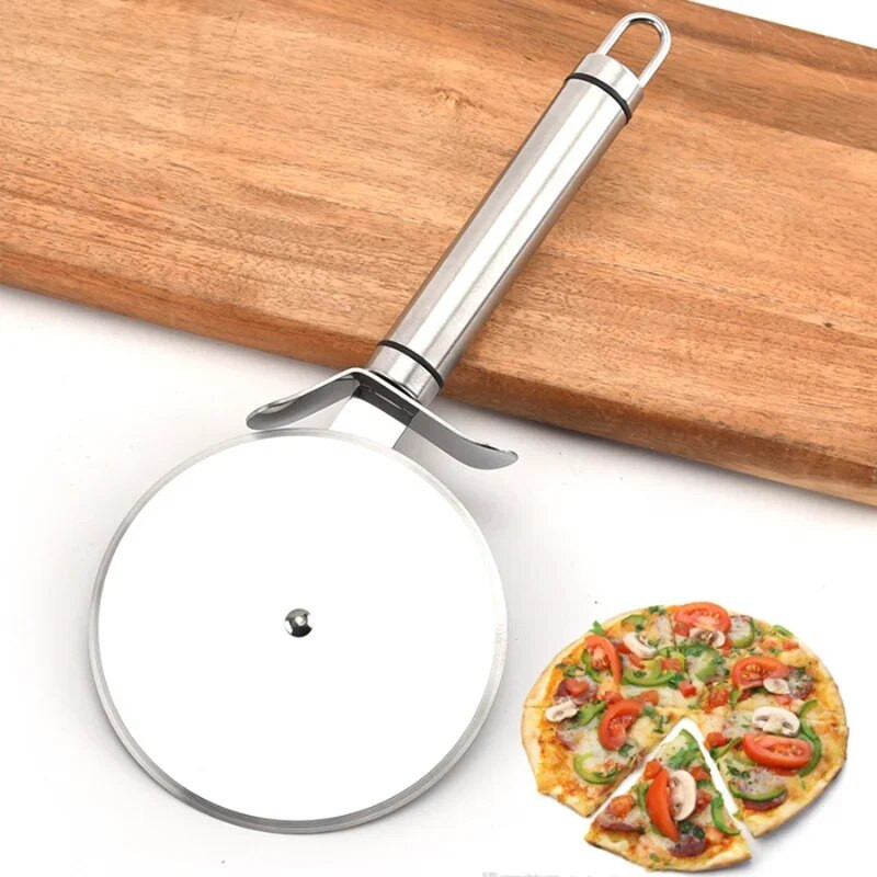 Oțel inoxidabil o singură roată dublă Cuțit pentru pizza Rotul de coacere Instrument de bucătărie Tăiere spaghete Vafe Dantela rotundă Aluat de patiserie