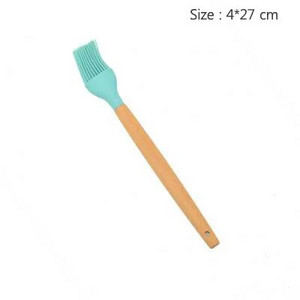 Žali virtuvės reikmenys medinė rankena, neprideganti karšta aukštos temperatūros silikoninė šaukšto sukimo šluotele mentele virtuvės reikmenys