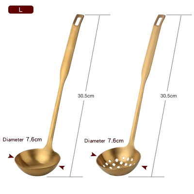 2 db/Szett rozsdamentes acél főzőeszköz készlet matt lengyel hosszú nyelű leveses merőkanál szűrőszűrő szűrőedény Konyhai edények étkészlet