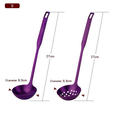 2 db/Szett rozsdamentes acél főzőeszköz készlet matt lengyel hosszú nyelű leveses merőkanál szűrőszűrő szűrőedény Konyhai edények étkészlet