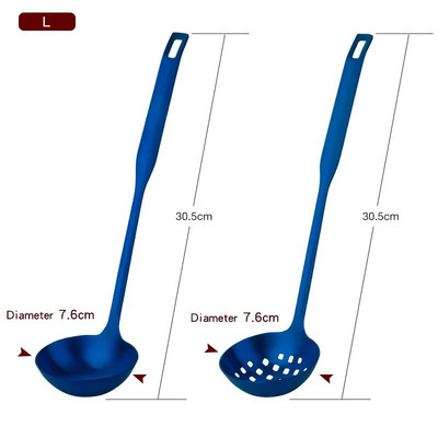 2 db/Szett rozsdamentes acél főzőeszköz készlet matt lengyel hosszú nyelű leveses merőkanál szűrőszűrő szűrőedény Konyhai edények étkészlet