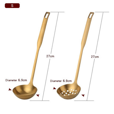 2 db/Szett rozsdamentes acél főzőeszköz készlet matt lengyel hosszú nyelű leveses merőkanál szűrőszűrő szűrőedény Konyhai edények étkészlet
