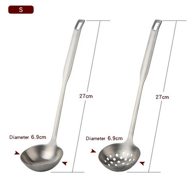 2 db/Szett rozsdamentes acél főzőeszköz készlet matt lengyel hosszú nyelű leveses merőkanál szűrőszűrő szűrőedény Konyhai edények étkészlet