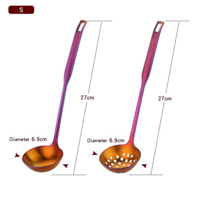 2 db/Szett rozsdamentes acél főzőeszköz készlet matt lengyel hosszú nyelű leveses merőkanál szűrőszűrő szűrőedény Konyhai edények étkészlet