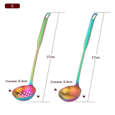 2 db/Szett rozsdamentes acél főzőeszköz készlet matt lengyel hosszú nyelű leveses merőkanál szűrőszűrő szűrőedény Konyhai edények étkészlet