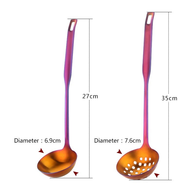 2 db/Szett rozsdamentes acél főzőeszköz készlet matt lengyel hosszú nyelű leveses merőkanál szűrőszűrő szűrőedény Konyhai edények étkészlet