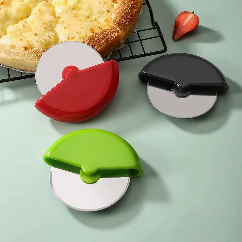 Nerūdijančio plieno picos pjaustyklės, apvalus peilis, skirtas picai ruletei, kepimo indams tešlai Picos pjaustyklės pjaustyklės kepimo virtuvės įrankis