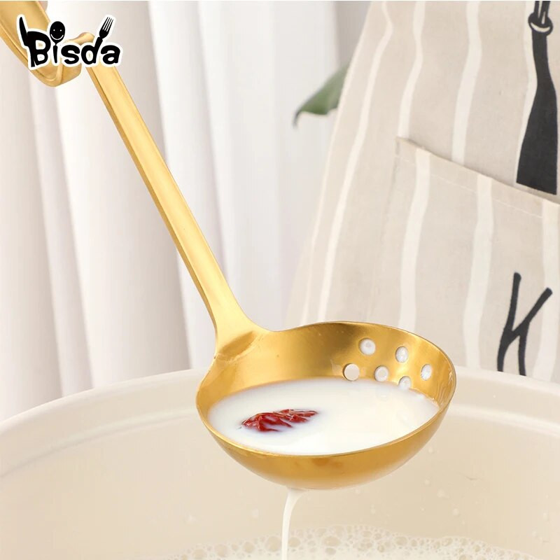 1/2 kom. Žlica za juhu od nehrđajućeg čelika Z oblik Cjedilo za vješanje Cjedilo za vrući lonac s dugom ručkom Žlica Kuhinjsko posuđe Lopatica za desert