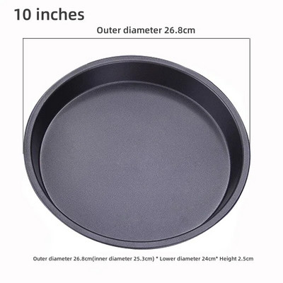 Picos formavimo keptuvė anglies plieno virtuvės reikmenys Kepimo skarda Apvali picos padėklas Apvalus kepimo padėklas Atsparus karščiui, skirtas namų pyragų formoms juodos