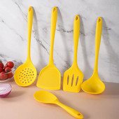 Ustensile de bucătărie din silicon Oală Spatulă pentru prăjit Supă Lingură de orez Scurătoare Rezistent la căldură Bătători de ouă Unelte Ustensile de gătit antiaderente