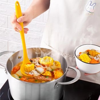 Силиконови кухненски прибори Тенджера за пържене Лопатка за супа Лъжица за ориз Гевгир Топлоустойчиви бъркалки за яйца Инструменти Незалепващи съдове за готвене