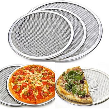 Професионална кръгла тава за печене на фурна за пица, решетка за барбекю, незалепваща мрежеста мрежа