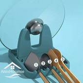 Sklopivi stalak s poklopcem za lonce Plastični stalak za držač žlice Kuhinjski organizator za vilicu Stalak s lopaticom Polica s poklopcem za tavu Stalak za odlaganje posuđa