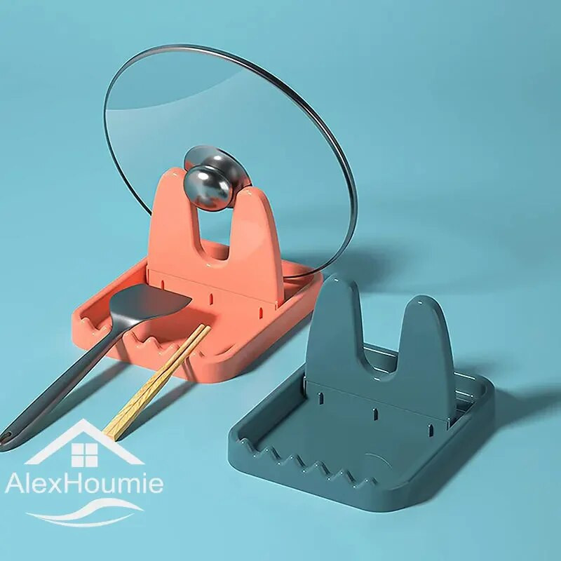 Sklopivi stalak s poklopcem za lonce Plastični stalak za držač žlice Kuhinjski organizator za vilicu Stalak s lopaticom Polica s poklopcem za tavu Stalak za odlaganje posuđa