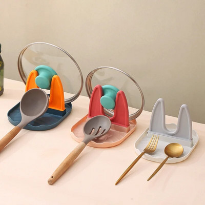 Υποδοχή καπακιού τηγανιού Υποστηρίζει κουτάλια κάλυμμα κατσαρόλας στηρίγματα σπάτουλας για κουζινικά σκεύη Εργαλεία αξεσουάρ Οργάνωση κουζίνας