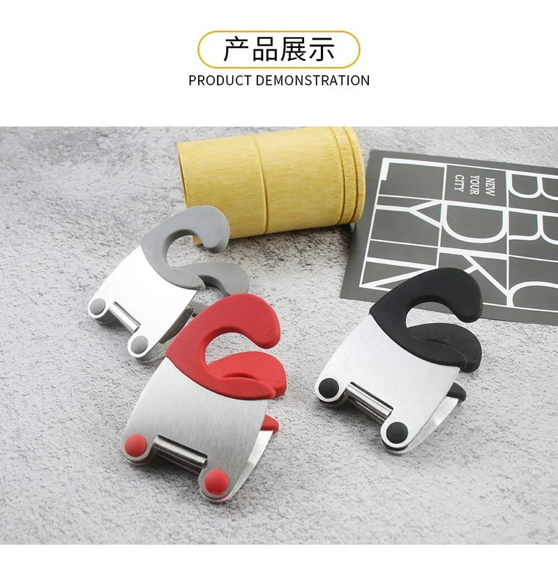 Edény oldalsó kapcsok Csúszásgátló kanáltartó klip Kényelmes konyhai eszközök Gumi serpenyőbetétek Konyhai szerszám