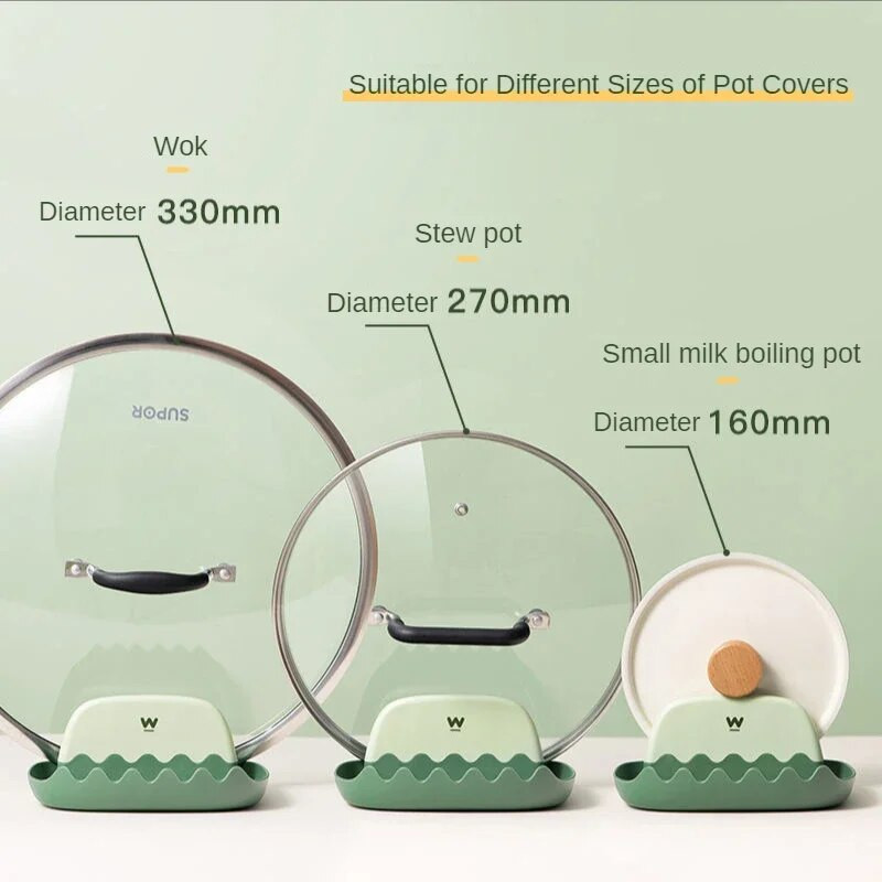 Keptuvės dangčio laikiklis palaiko šaukštus puodo dangčio atramos Mentele stovas virtuvės patogumui Indai Įrankiai Priedai Organizatorius