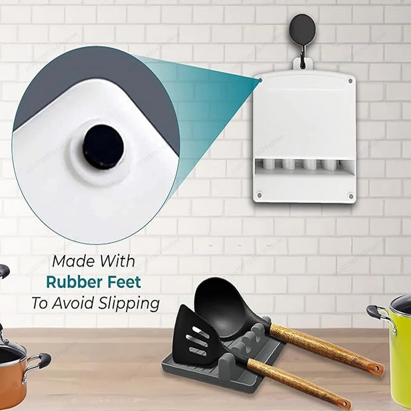 Virtuviniai šaukštų laikikliai puodo dangtis stovas puodo dangtis virimo įrankis stalo reikmenų laikymo stovas Šaukštas lazdelės laikiklis mentelė nutekėjimo stovo įtaisas