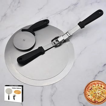 Лопата за пица от неръждаема стомана Шпатула Пластмасова дръжка Сгъваема кръгла незалепваща лопатка за сладкиши Кухня Инструменти за печене на торта Аксесоари