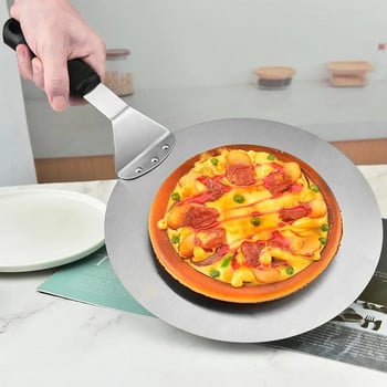 Лопата за пица от неръждаема стомана Шпатула Пластмасова дръжка Сгъваема кръгла незалепваща лопатка за сладкиши Кухня Инструменти за печене на торта Аксесоари