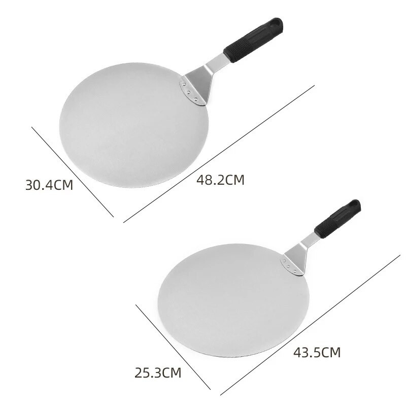 Nerūsējošā tērauda picas lāpsta Lāpstiņa plastmasas rokturis salokāms apaļš, nepiedegošs konditorejas izstrādājumu lāpstiņš virtuves cepšanai kūkas rīki aksesuāri