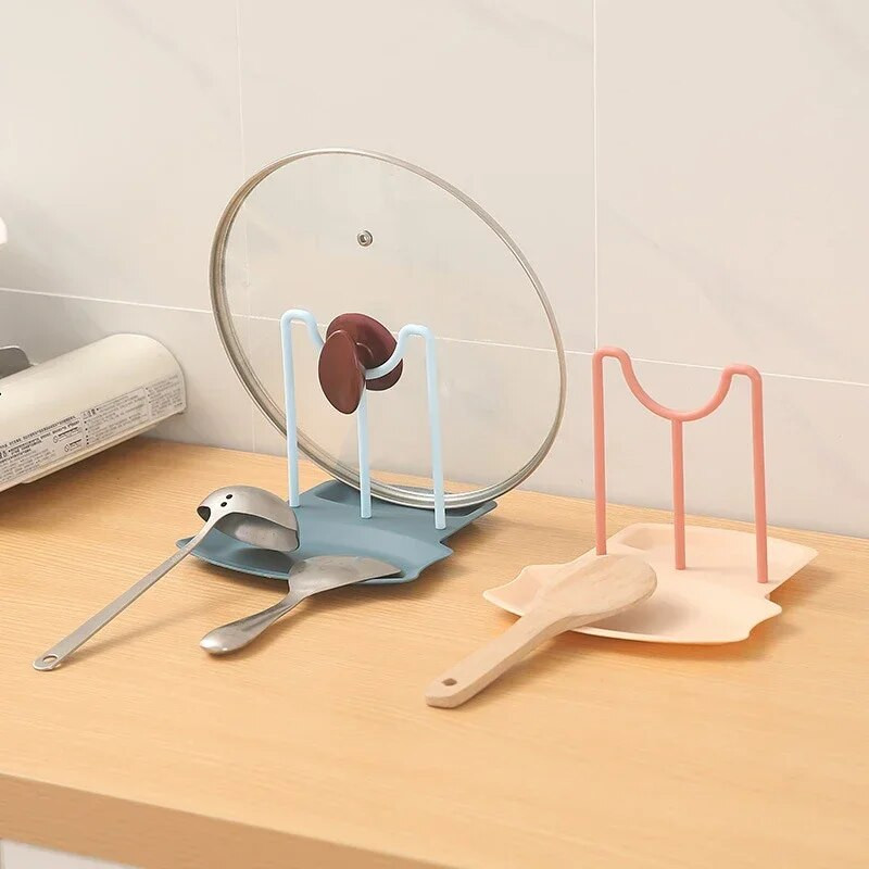 Plastikinio puodo dangčio stovo šaukšto laikiklis virtuvės organizatorius šakutė Mentele stovo šaukšto laikiklis Daugiafunkcinė virtuvės laikymo lentyna