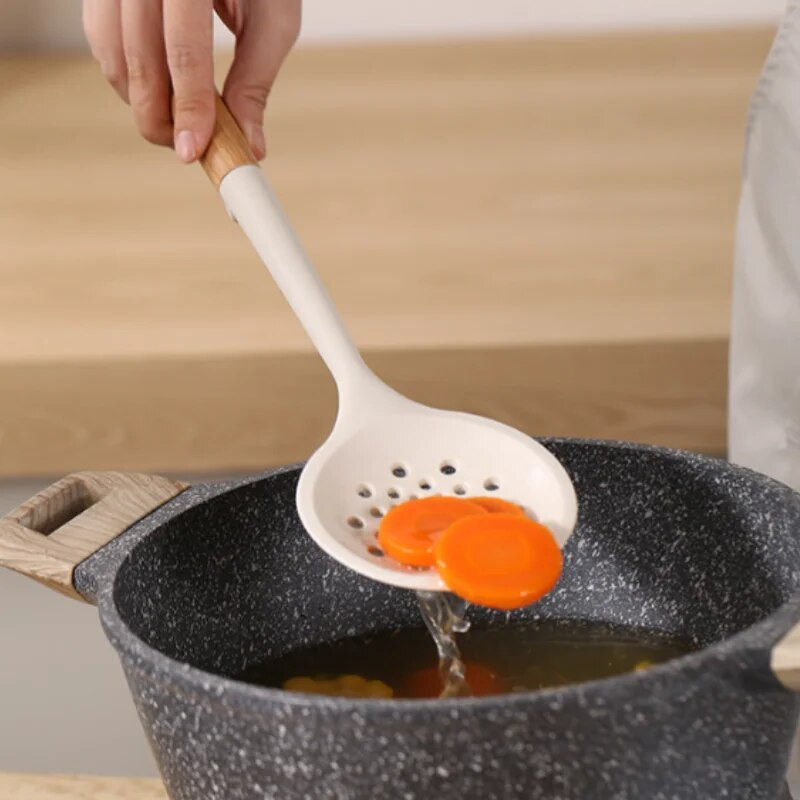 Set de ustensile din silicon de calitate Instrument de gătit non-lipicios Spatulă din silicon Linguriță de supă Accesorii de bucătărie Set de bucătărie rezistent la căldură