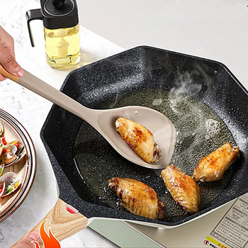 Σετ μαγειρικά σκεύη με ξύλινη λαβή σιλικόνης Σπάτουλα Τρυπητό Μοντέρνο μινιμαλιστικό αντικολλητικό σκεύη κουζίνας Εργαλεία ψησίματος κουζίνας