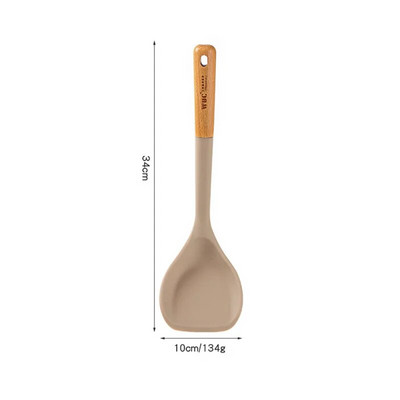 Silikono medinių rankenų virtuvės reikmenų rinkinys Mentele kiaurasamtis Modernus minimalistinis nepridegantis virtuvės reikmenys Virtuvės gaminimo kepimo įrankiai