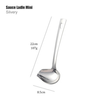 1 vnt nerūdijančio plieno nepridegantis rožinio aukso virtuvės reikmenys, ilgas sriubos šaukštas, virimo įrankiai, metaliniai poliruoti mini šakutės su plyšiais suktuvu