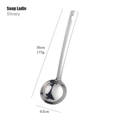 1 vnt nerūdijančio plieno nepridegantis rožinio aukso virtuvės reikmenys, ilgas sriubos šaukštas, virimo įrankiai, metaliniai poliruoti mini šakutės su plyšiais suktuvu