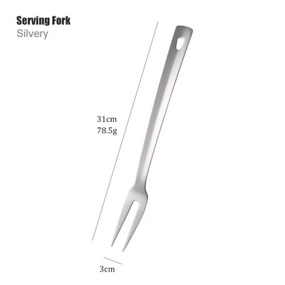 1 vnt nerūdijančio plieno nepridegantis rožinio aukso virtuvės reikmenys, ilgas sriubos šaukštas, virimo įrankiai, metaliniai poliruoti mini šakutės su plyšiais suktuvu