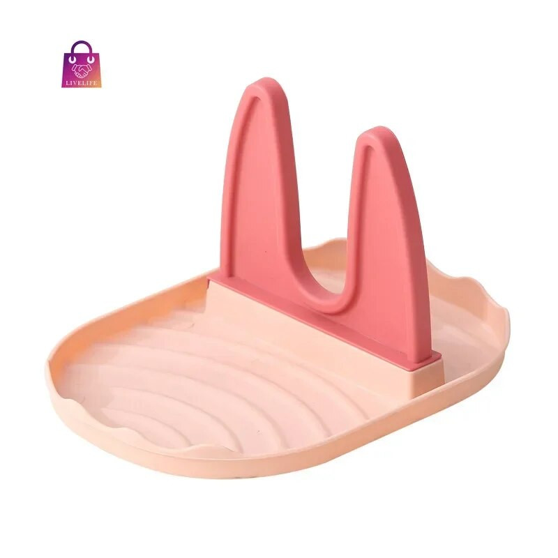 Kūrybingas plastikinis mentelės stovo laikiklis, buitinis šaukšto kilimėlis, lazdelės, puodo dangtis, laikymo virtuvės stovas stalviršio lentynų dangtelių laikikliai