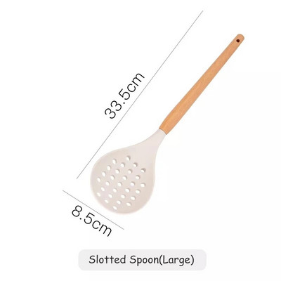 Edények Szilikon Konyhai edények Fa nyéllel tapadásmentes spatula főzőeszköz Merőkanál Tojásverők Lapát Konyhai Kiegészítők