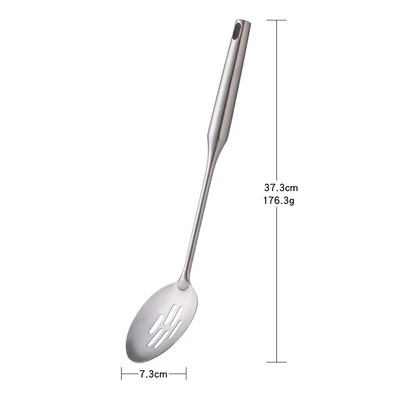 1PC Kuhinjski srebrni set za kuhanje Lopatica od nehrđajućeg čelika 304 Žlica za juhu Posebna lopata za kuhanje sa šupljom drškom Kuhinjski alati
