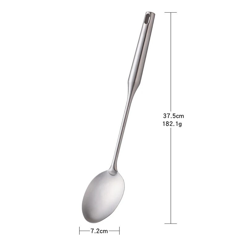 1PC Kuhinjski srebrni set za kuhanje Lopatica od nehrđajućeg čelika 304 Žlica za juhu Posebna lopata za kuhanje sa šupljom drškom Kuhinjski alati