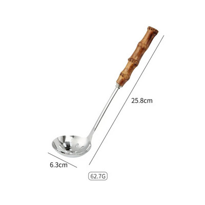 Nerūdijančio plieno virtuvės maisto ruošimo įrankių rinkinys Bambuko rankenos sriubos šaukštas kiaurasamtis milteliai žvejybai virtuvės reikmenys virtuvės reikmenys