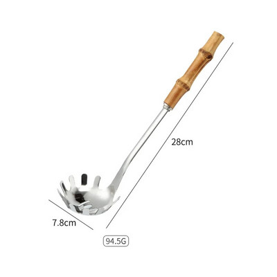 Nerūdijančio plieno virtuvės maisto ruošimo įrankių rinkinys Bambuko rankenos sriubos šaukštas kiaurasamtis milteliai žvejybai virtuvės reikmenys virtuvės reikmenys