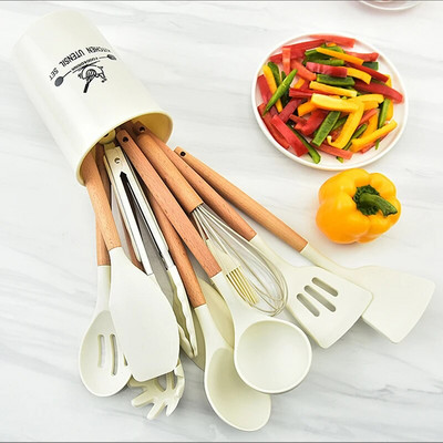 Kuhinjski silikonski set posuđa za kuhanje s neljepljivim premazom Cuisine Outils Accessoires Posuđe za kuhanje Posuđe otporno na toplinu Utensilios De Cocina Poklon