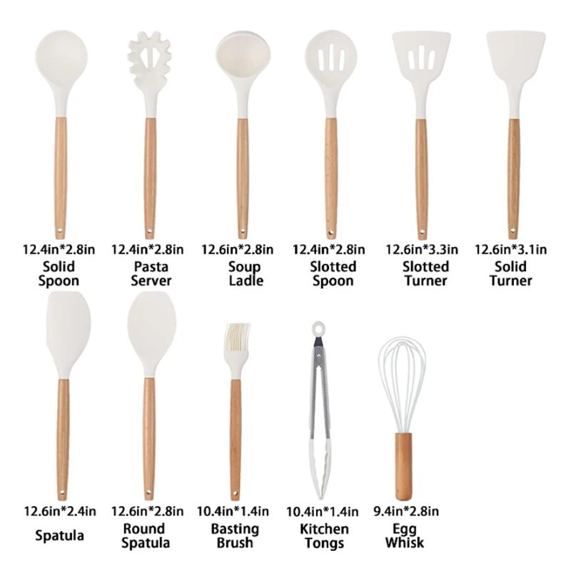 Virtuvės silikoninių virtuvės reikmenų rinkinys nepridegantiems virtuvės reikmenims Priedai Karščiui atsparūs indai De Cocina Dovana